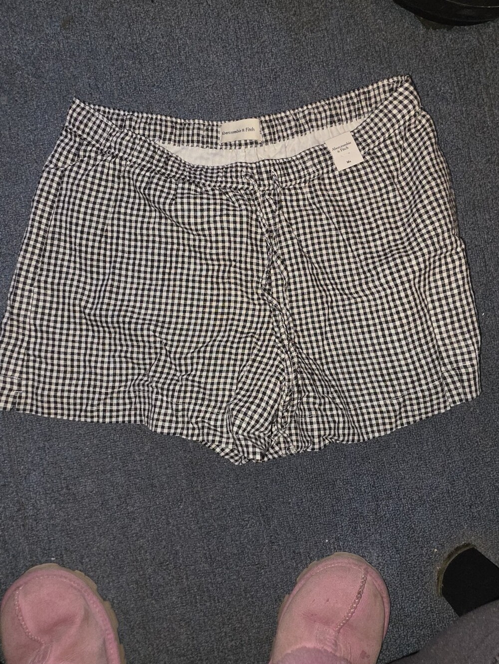 Abercrombie & Fitch Black and White Gingham Women’s Shorts